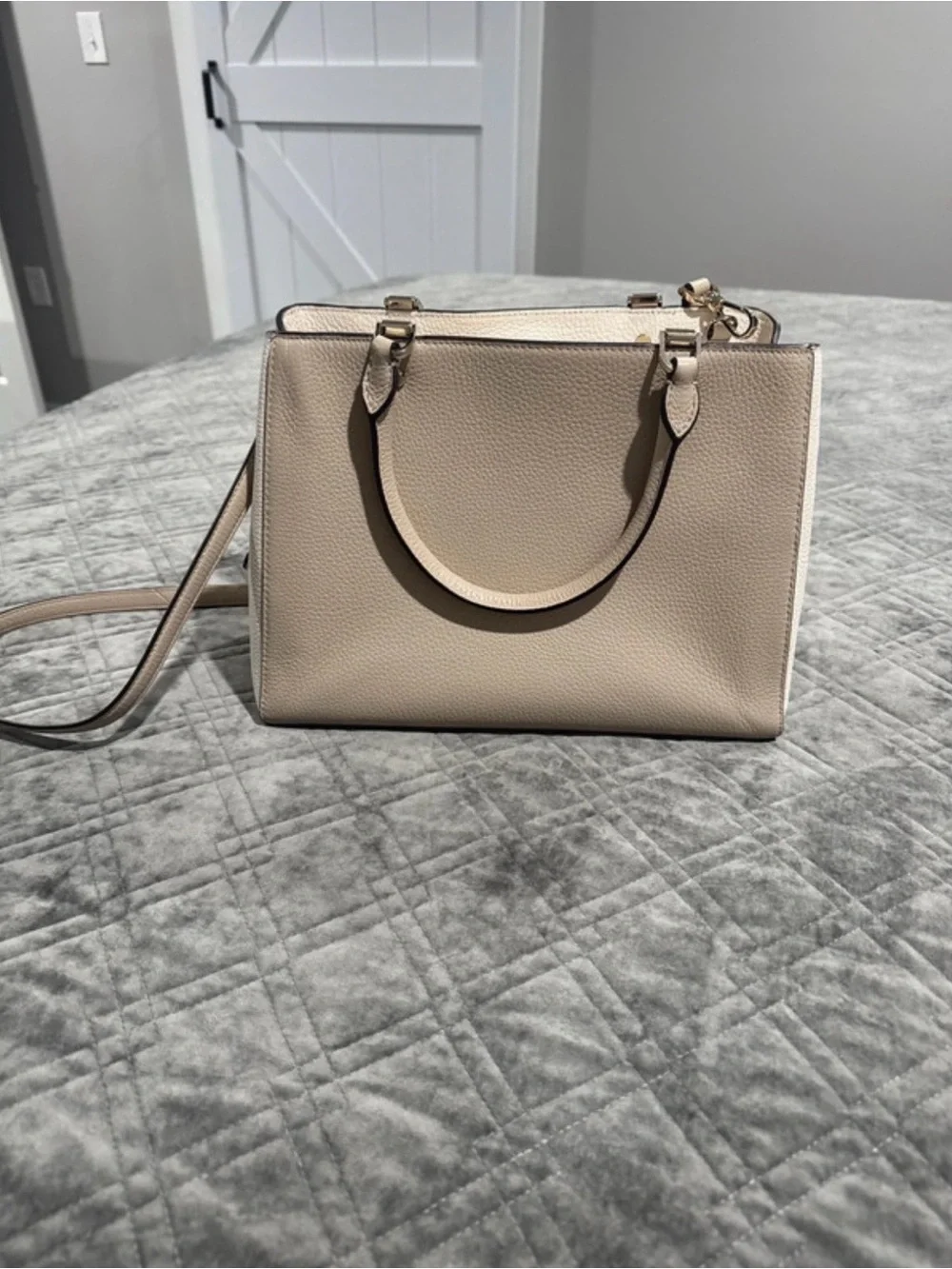 kate spade Pebbled Leather Satchel with Gold Hardware